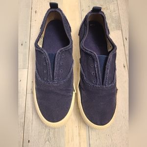 Sperry Navy Canvas Slip-On Sneakers with Off-White Sole